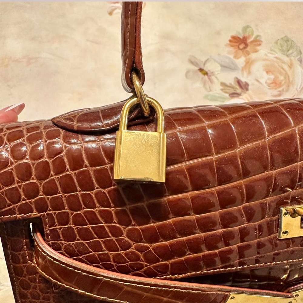 Classic Croc-Embossed Top Handle Bag - Picture 3 of 8